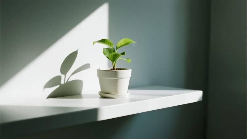 光影中的绿植图片