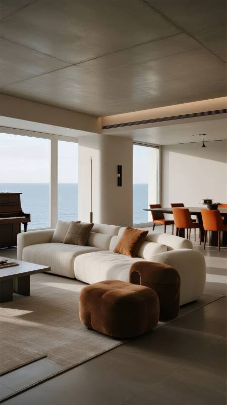 海景现代客厅图片