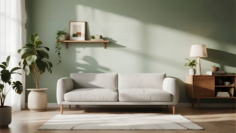 简约客厅绿意盎然图片