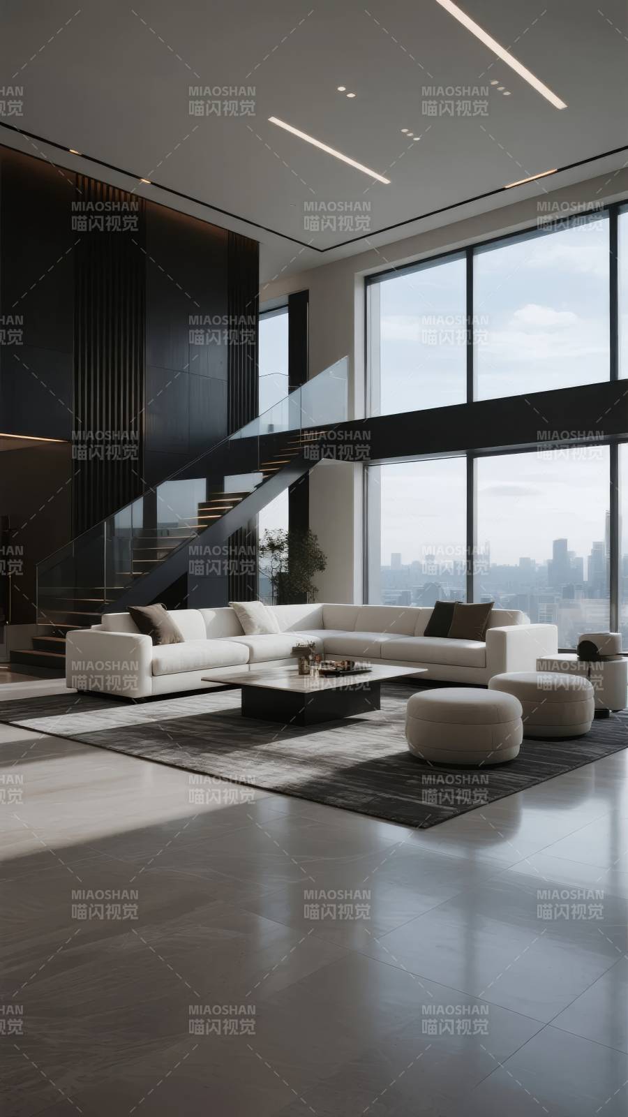 现代客厅全景图片