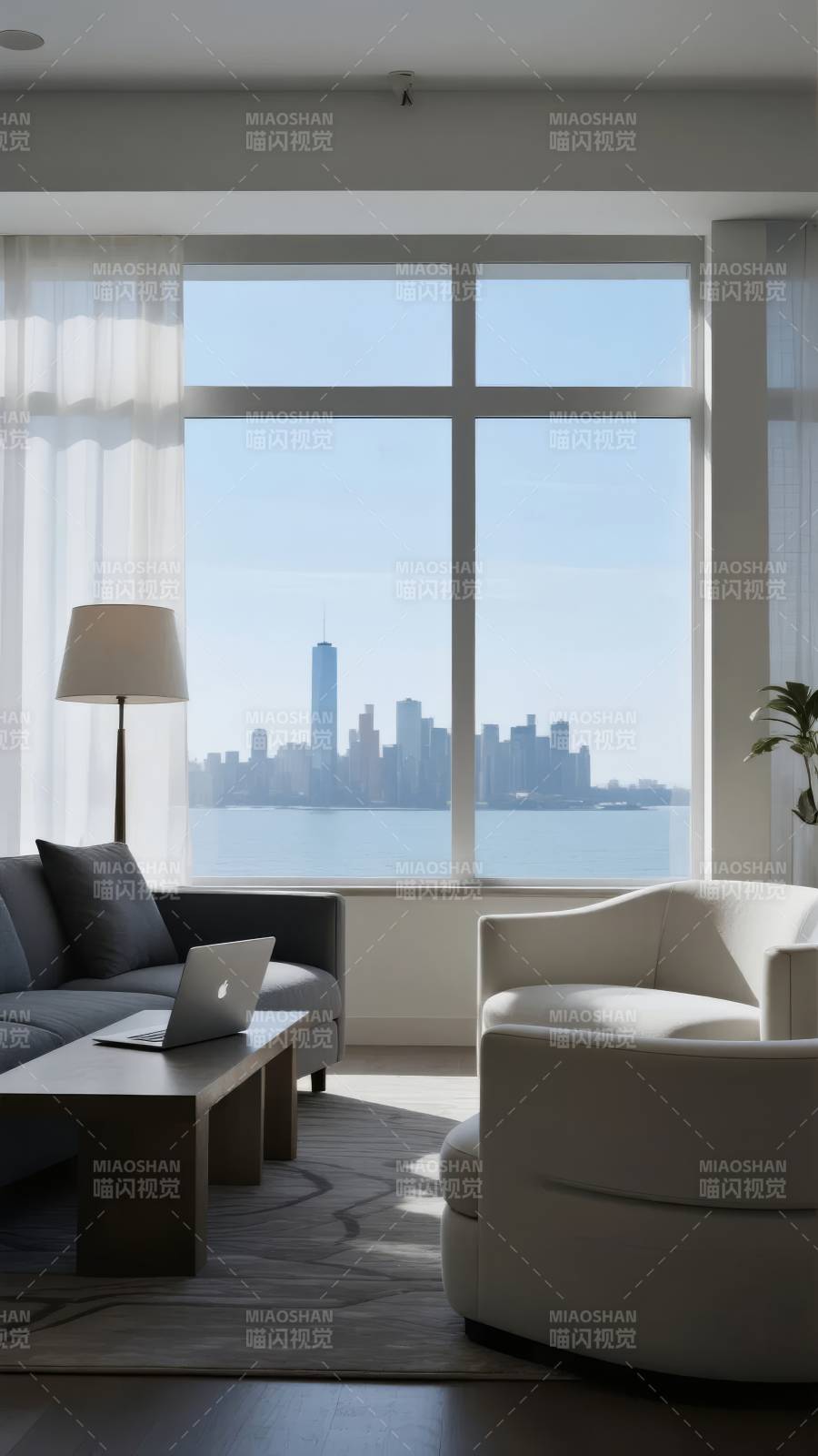 都市窗景客厅图片