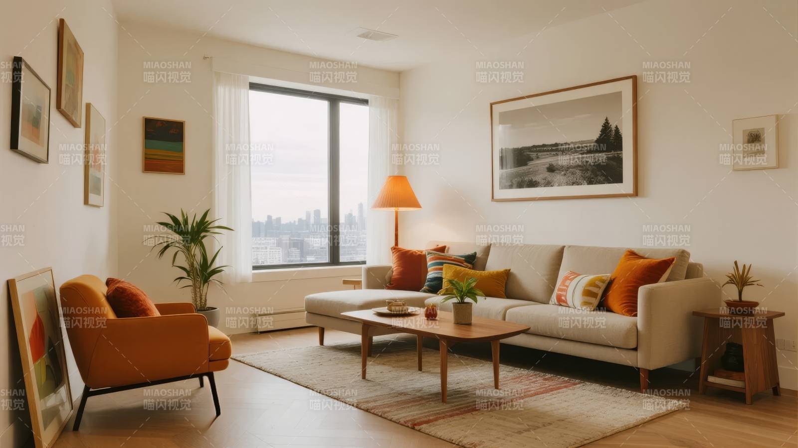 温馨现代客厅布置图片