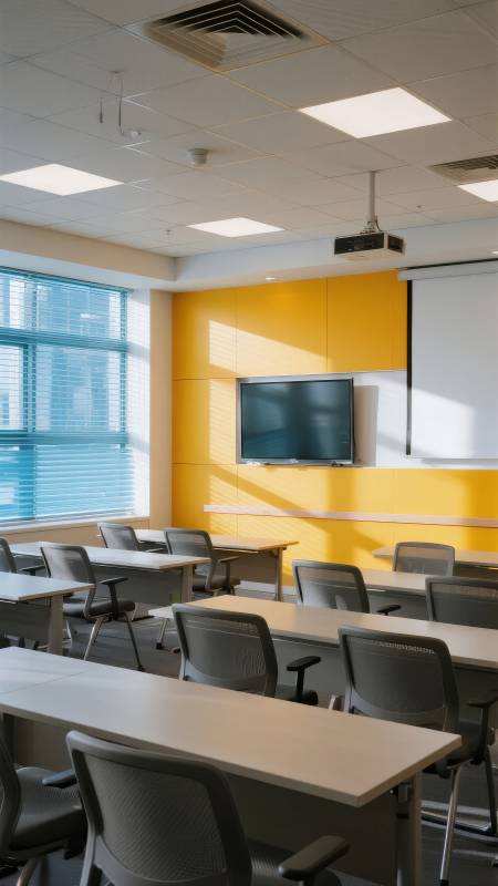 现代教室明亮整洁图片