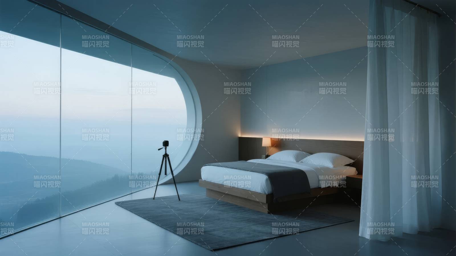 极简卧室观景房图片