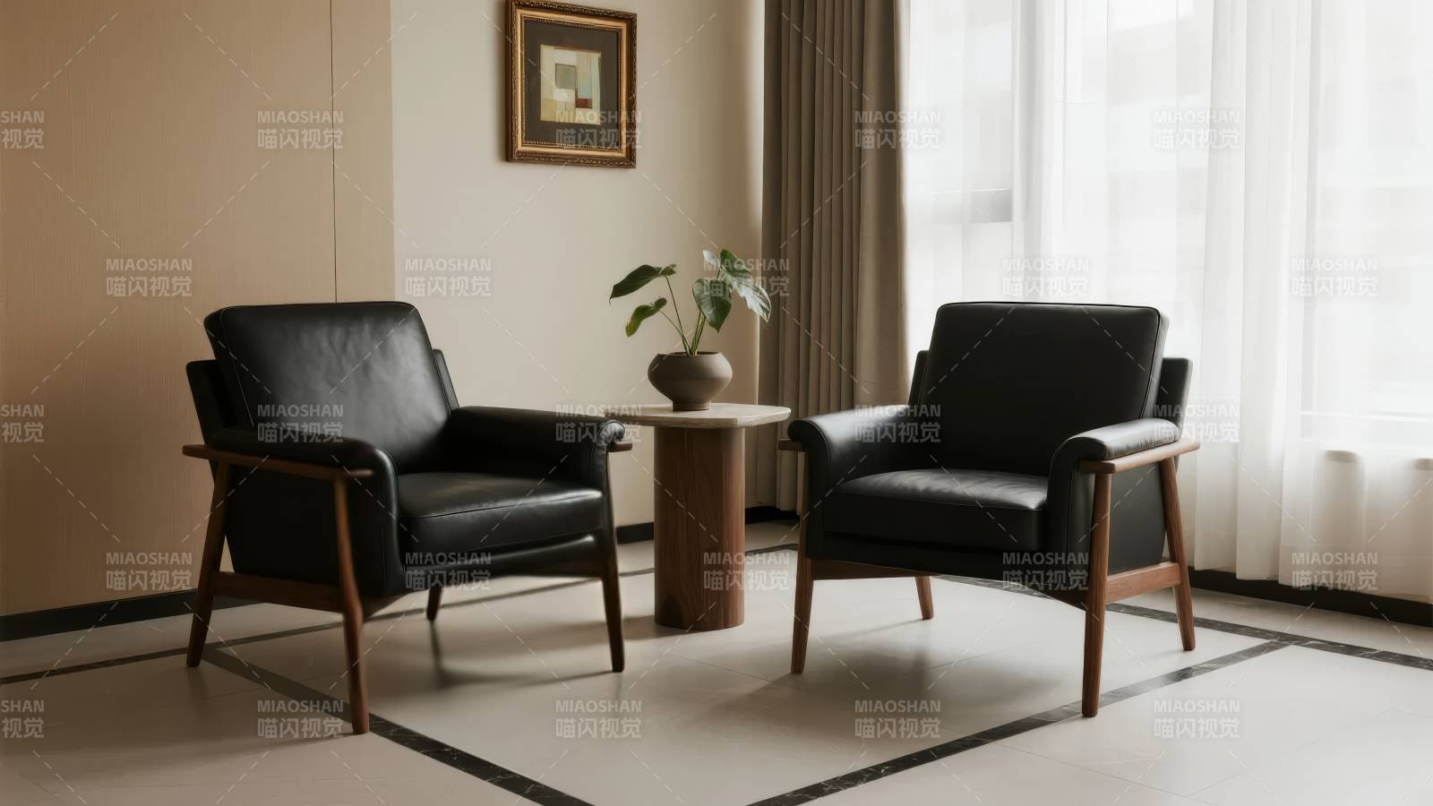 简约客厅双椅图图片