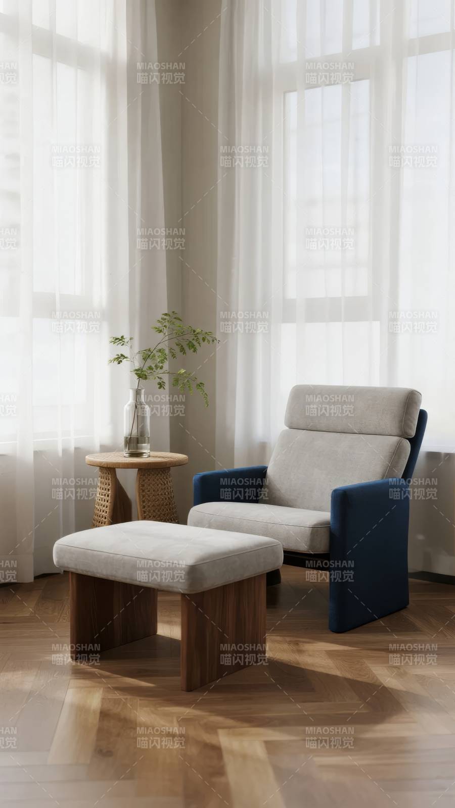 现代简约客厅一角图片