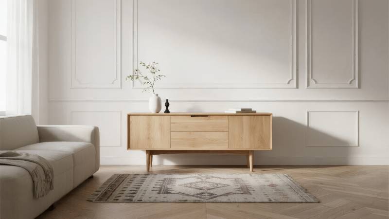 简约客厅木柜装饰图片