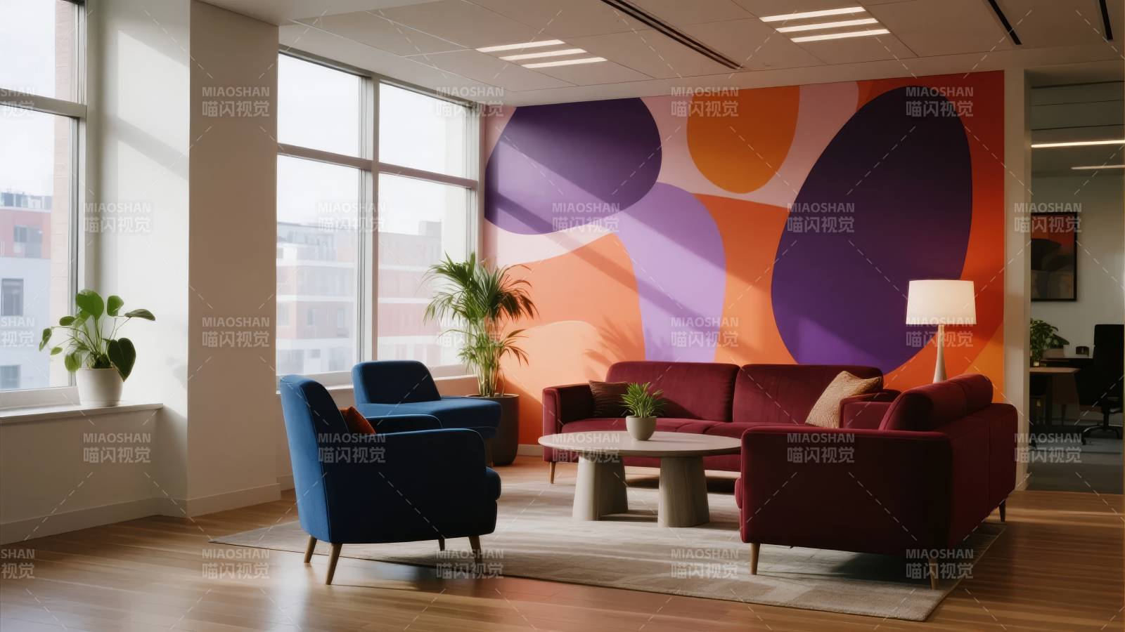 现代客厅艺术墙图片