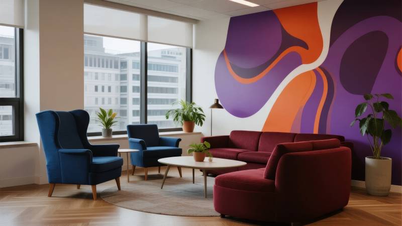 现代客厅艺术墙图片