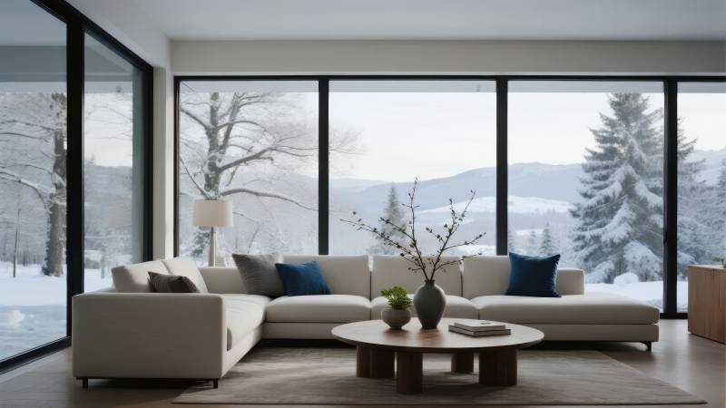 雪景客厅 静谧温馨图片