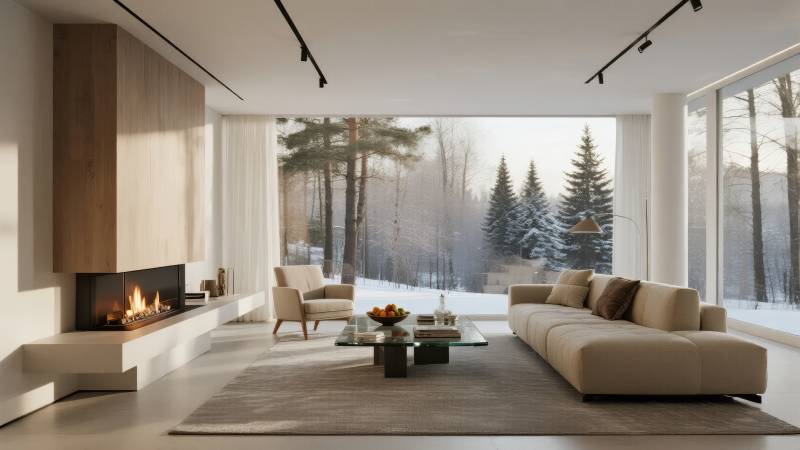 冬日暖居 静谧雪景图片