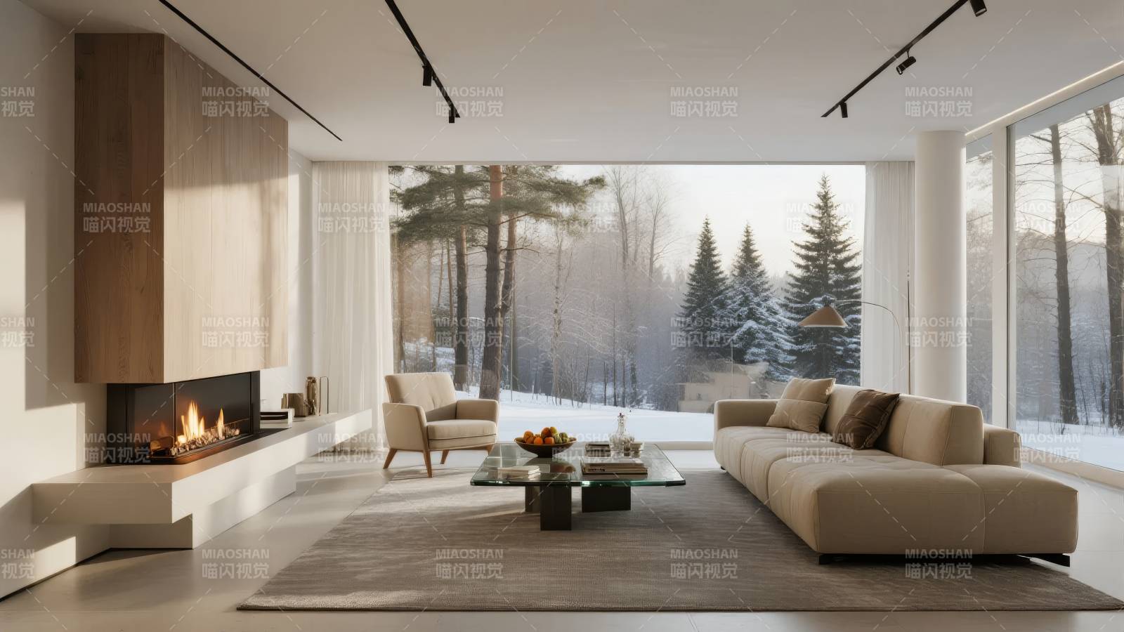 冬日暖居 静谧雪景图片