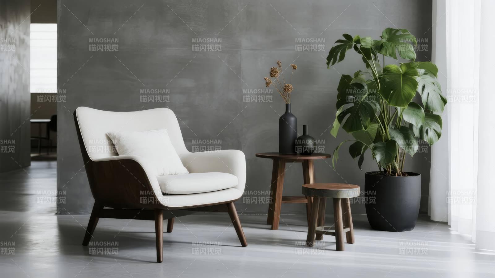 现代简约客厅一角图片