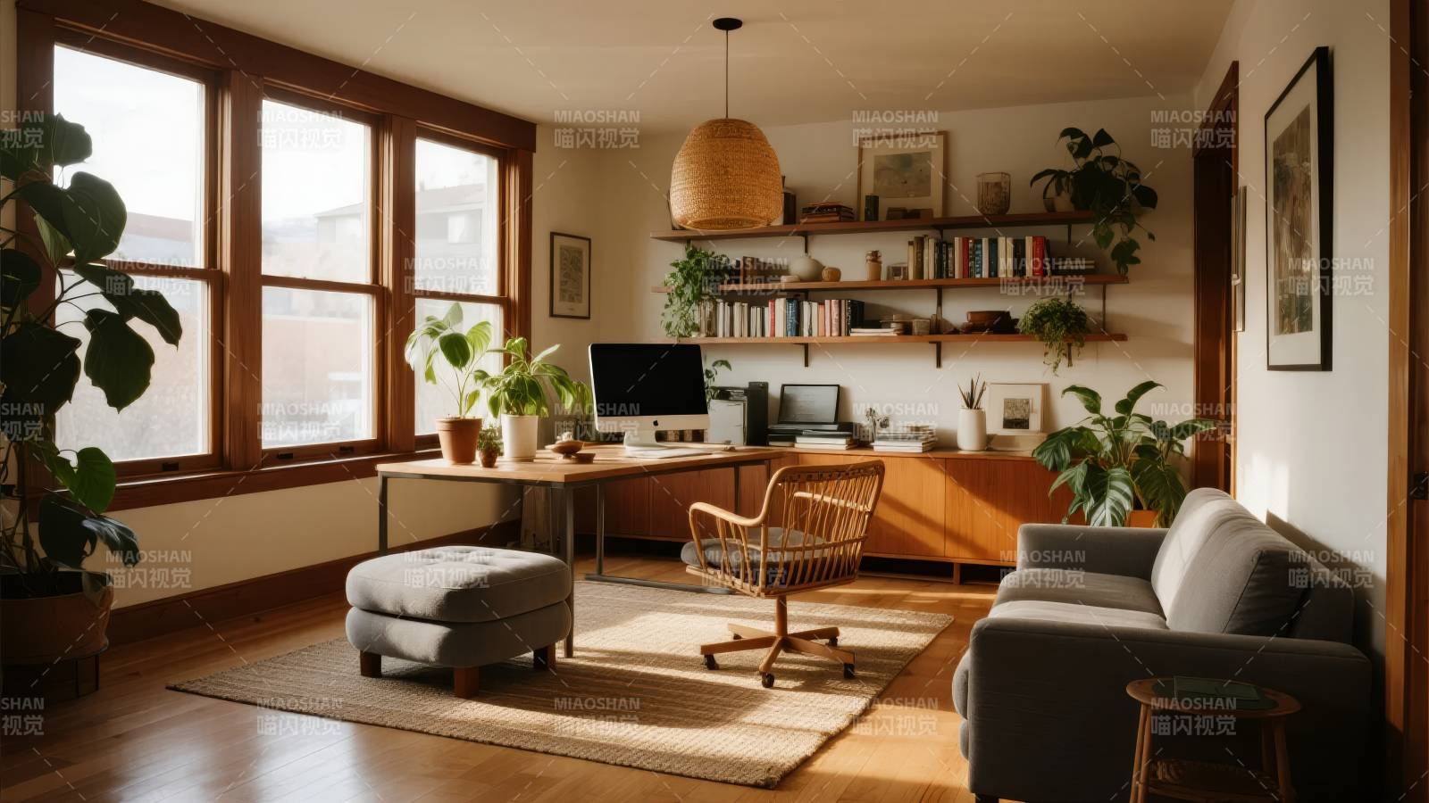 温馨家居办公角落图片