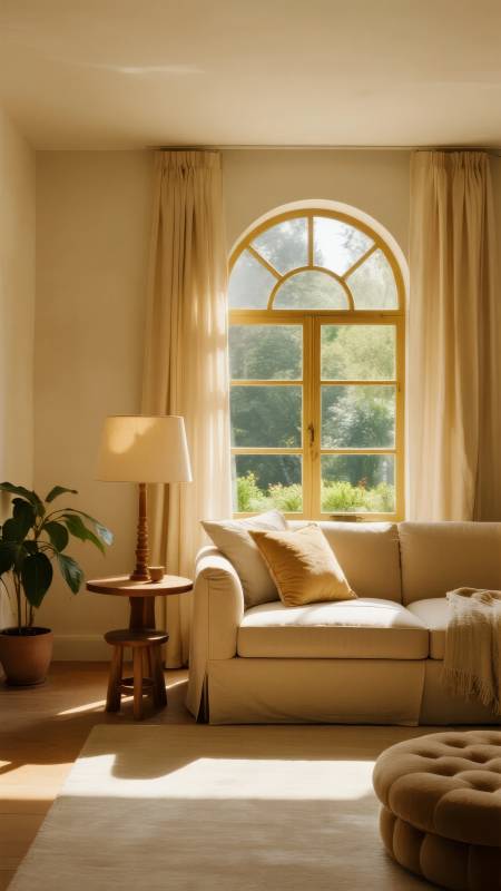 阳光洒满的温馨客厅图片