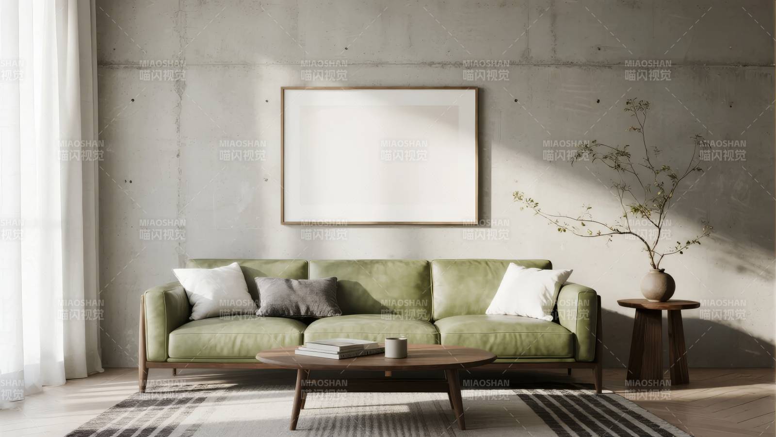 简约绿沙发客厅图片