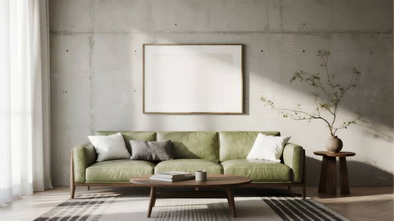 简约绿沙发客厅图片