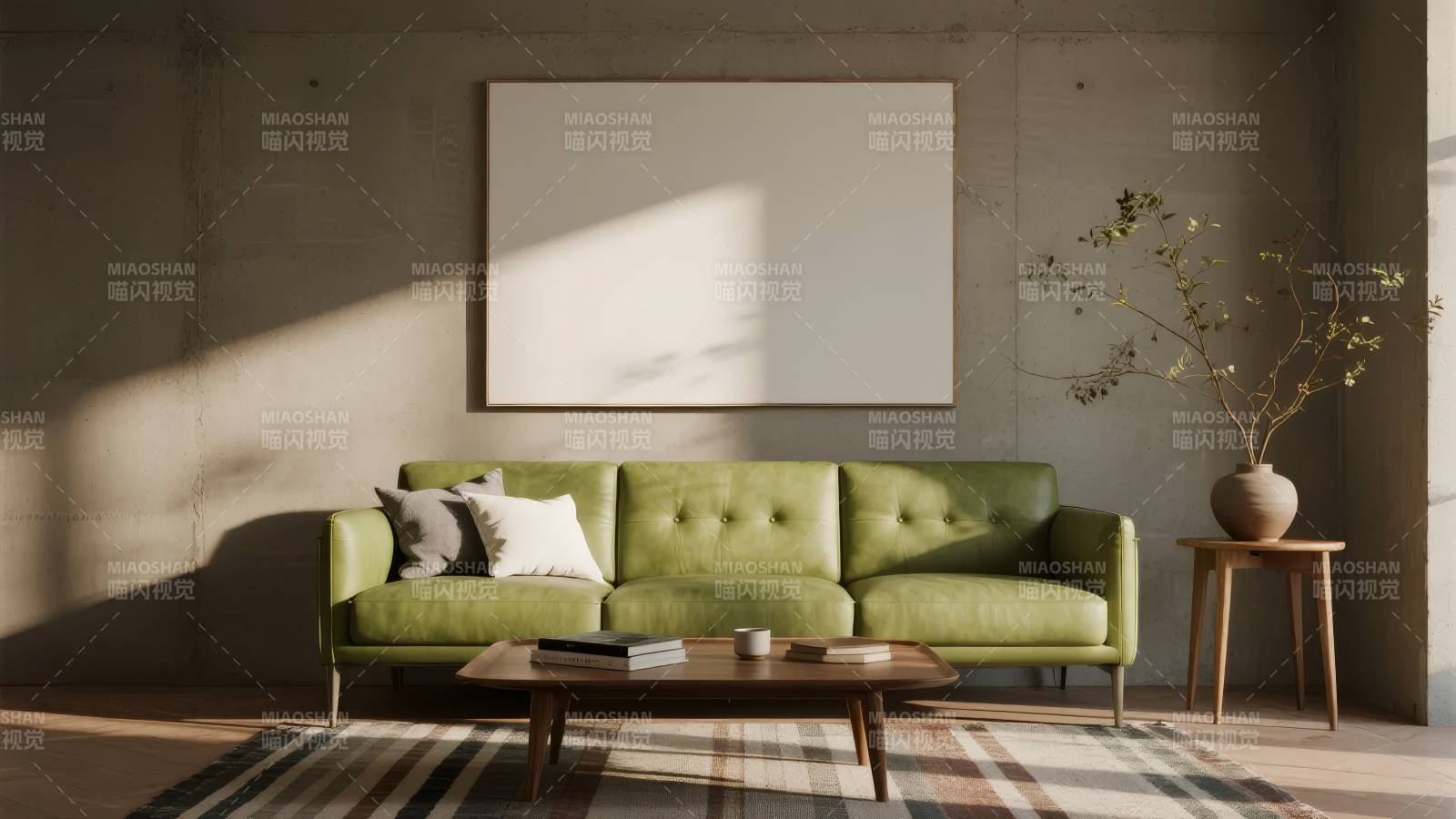 绿沙发客厅静谧光图片