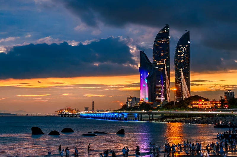 厦门夜景璀璨图片