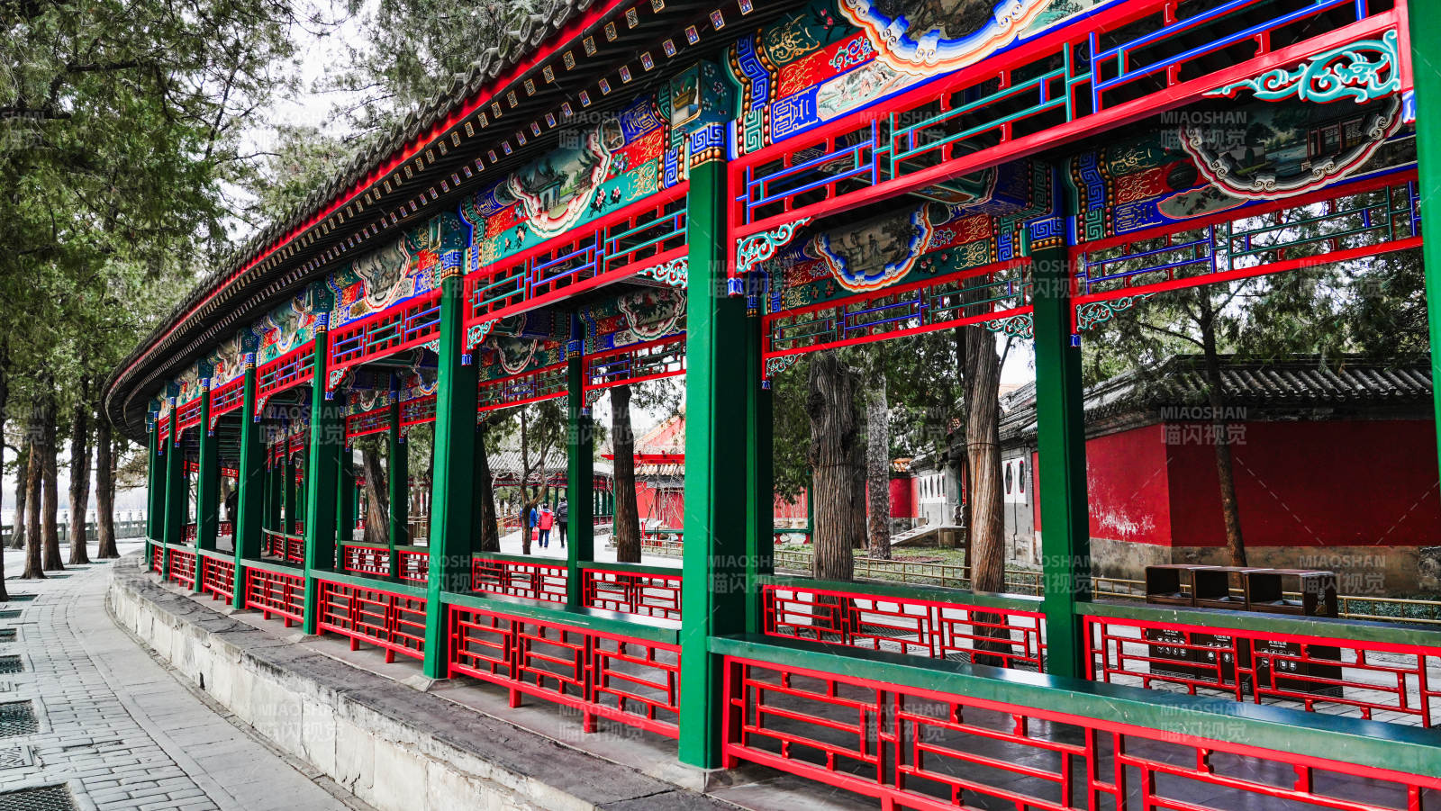 古色古香长廊图片