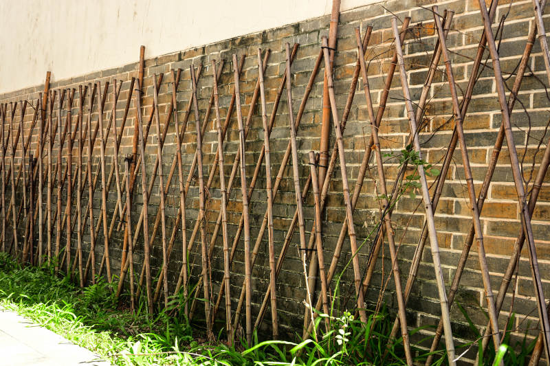 传统竹篱笆墙景观图片