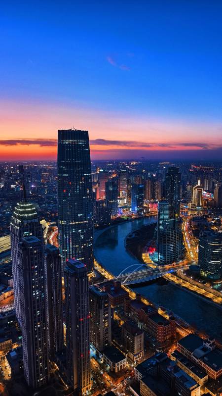 城市夜景璀璨图片