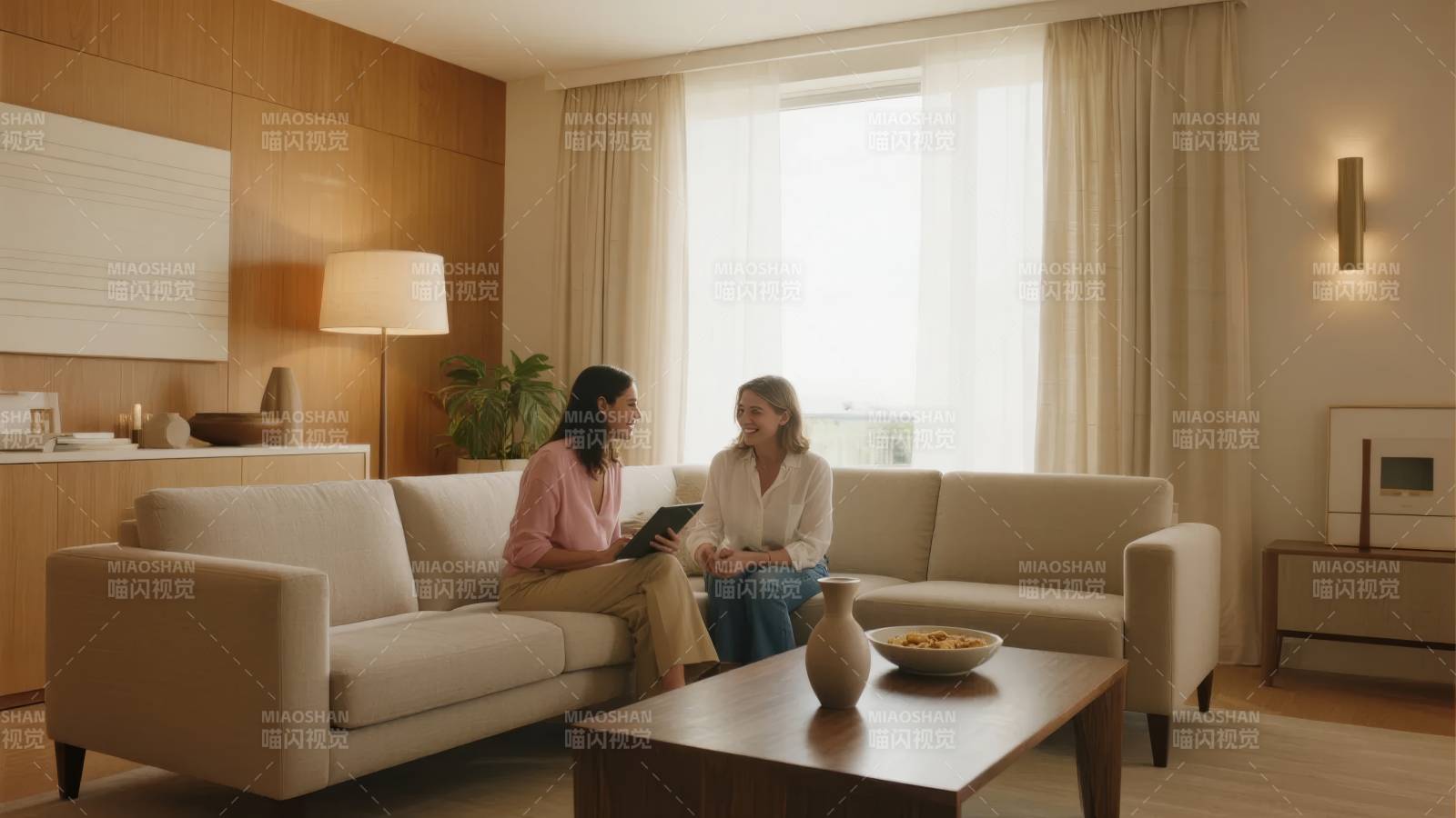 温馨客厅对话时光图片