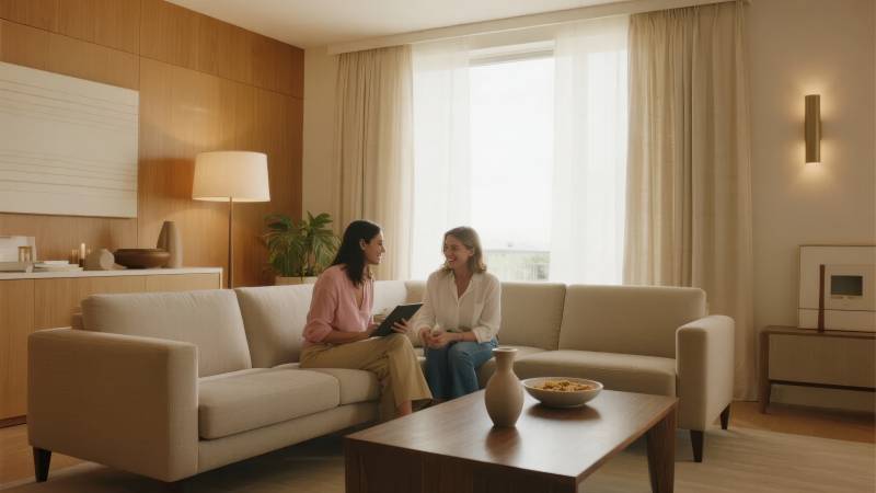 温馨客厅对话时光图片