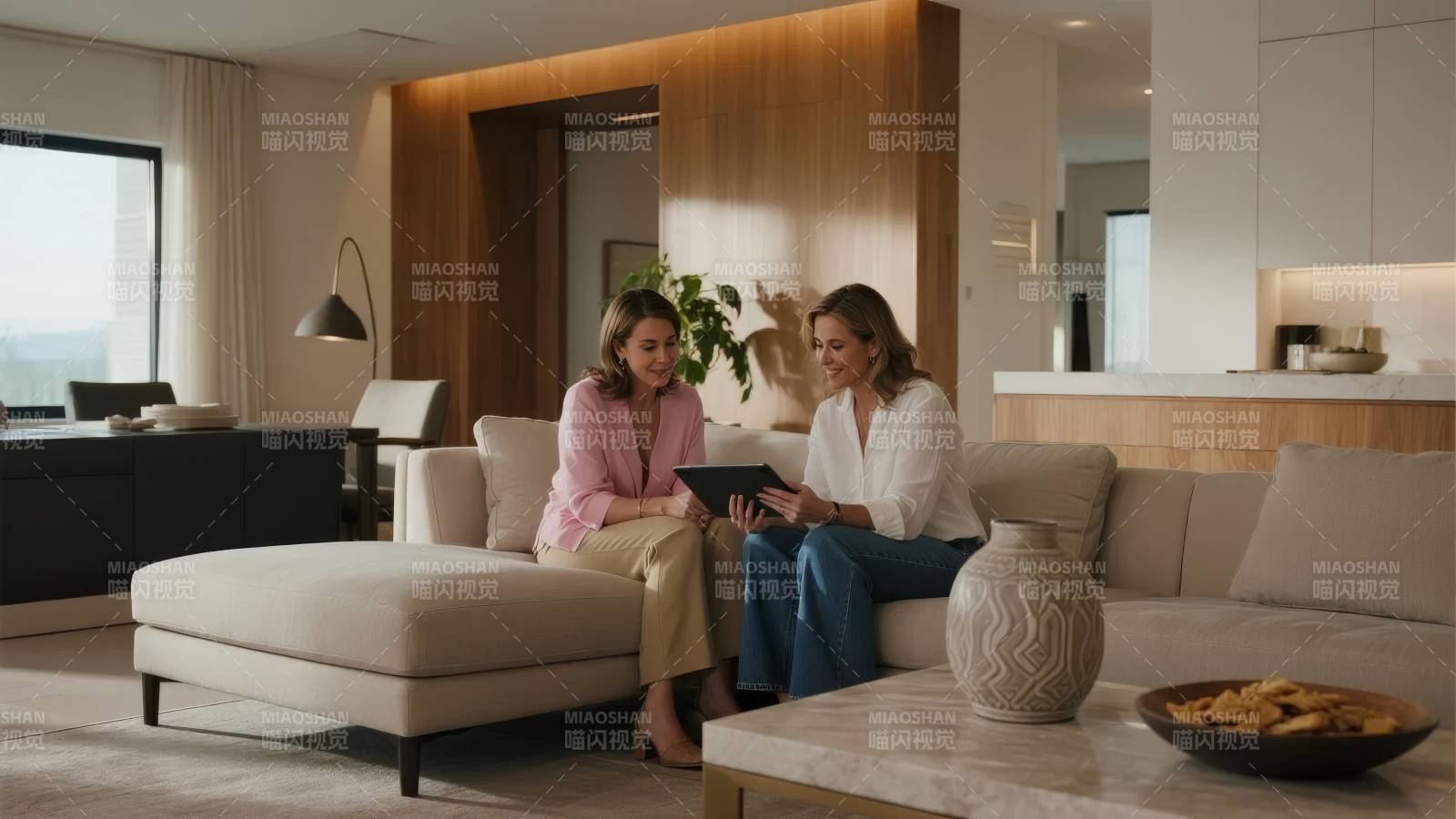 温馨客厅共读时光图片