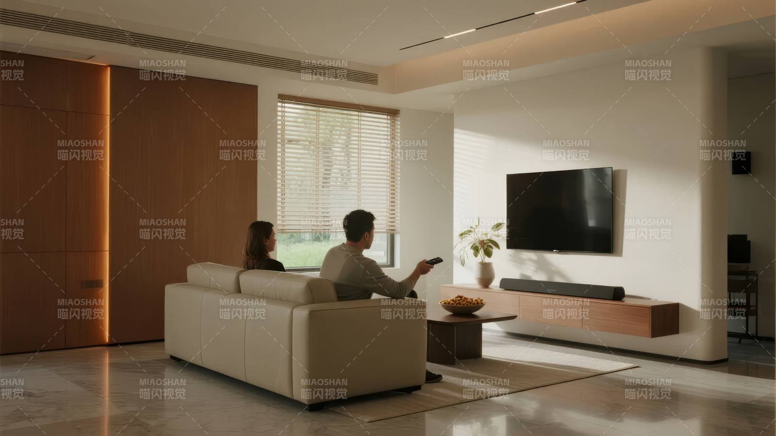 现代客厅观影时光图片