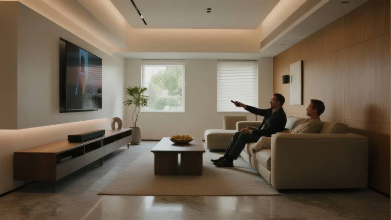 现代客厅观影时光图片