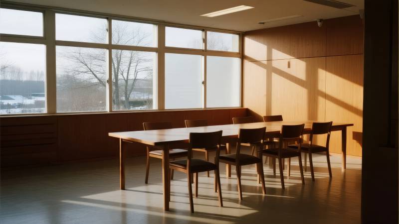 阳光洒满的会议室图片