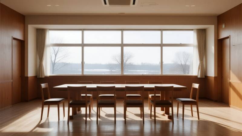 明亮会议室静谧一角图片