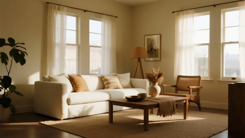 温馨客厅阳光照耀图片