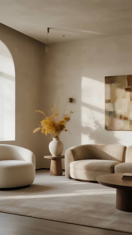 极简客厅光影艺术图片