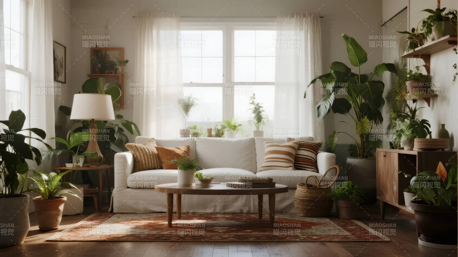 绿意盎然的客厅图片