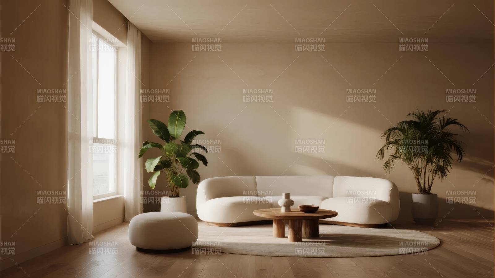 简约客厅绿植点缀图片