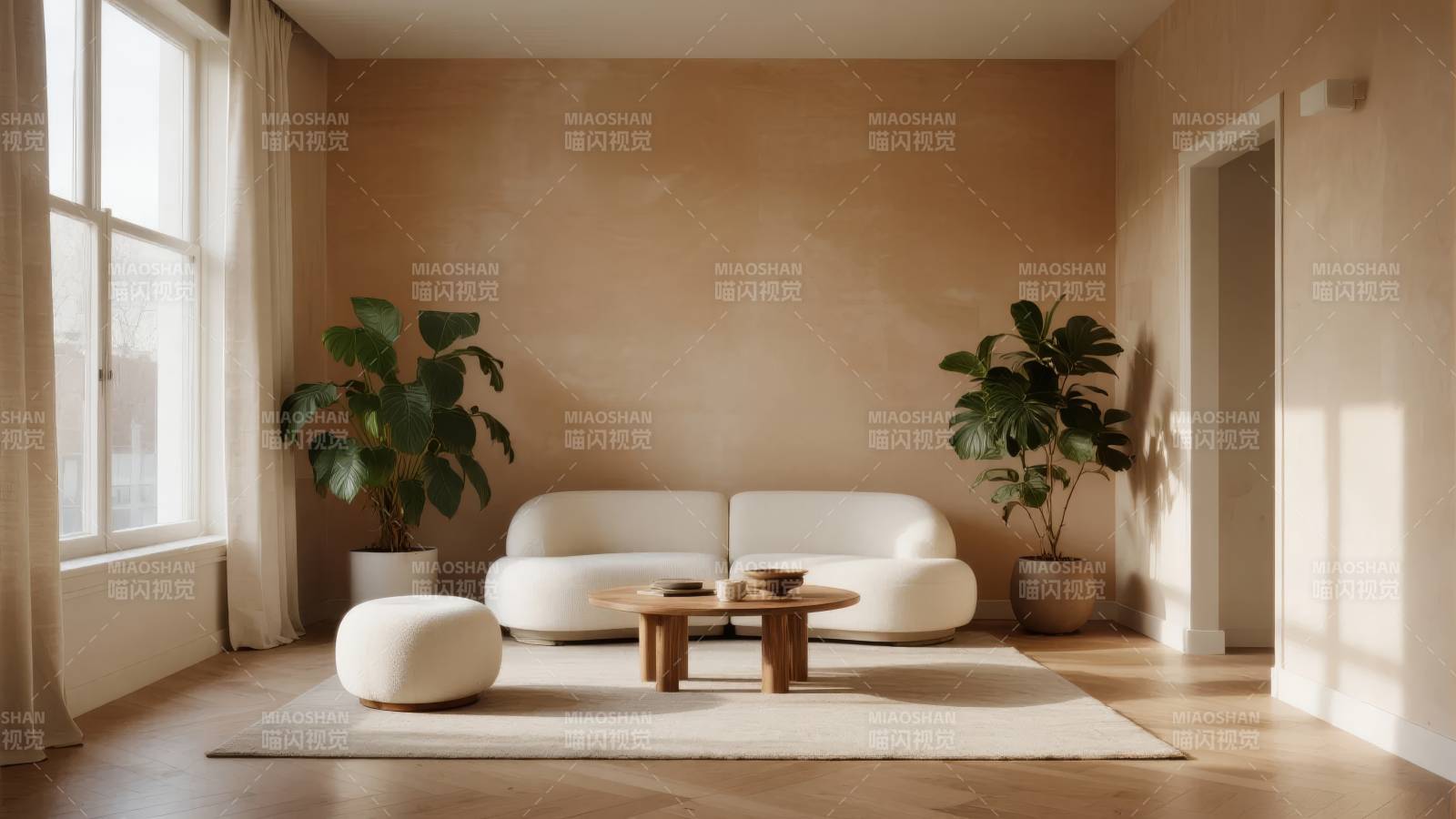 简约客厅绿植点缀图片