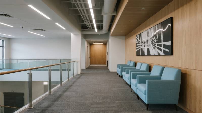 现代办公走廊静谧一角图片