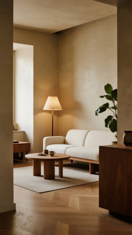 简约温馨客厅一角图片