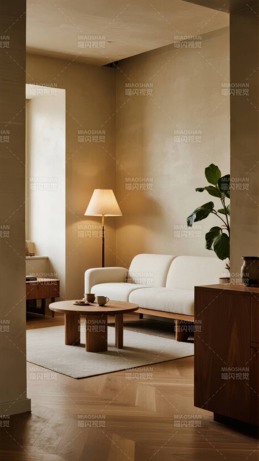 简约温馨客厅一角图片