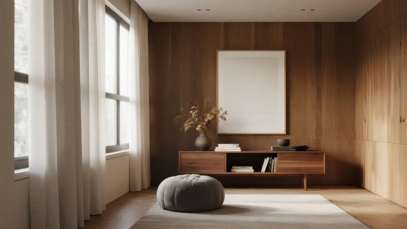 简约木质客厅设计图片