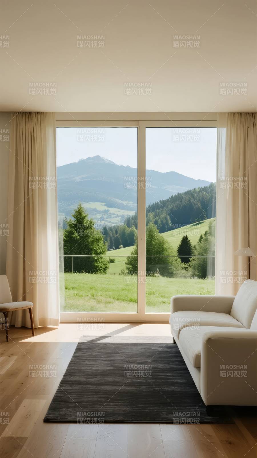 山景客厅 宁静自然图片