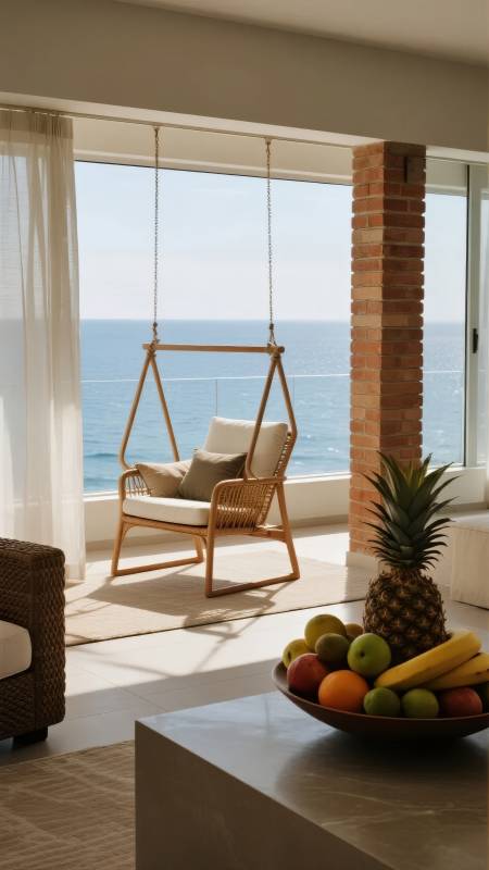 海景吊椅休闲时光图片