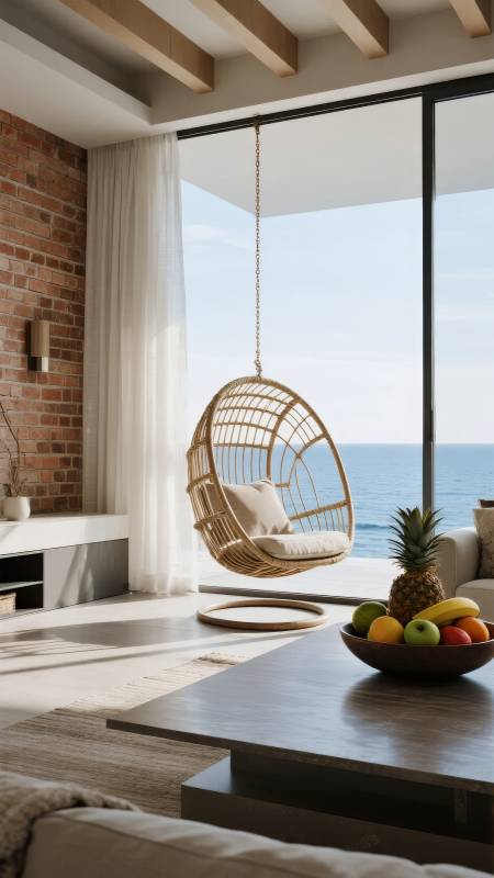 海景吊椅客厅图片