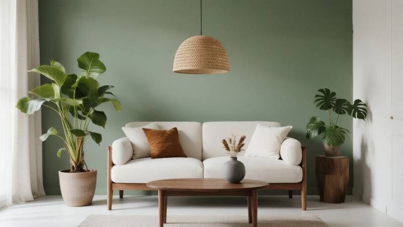 绿意盎然的客厅一角图片