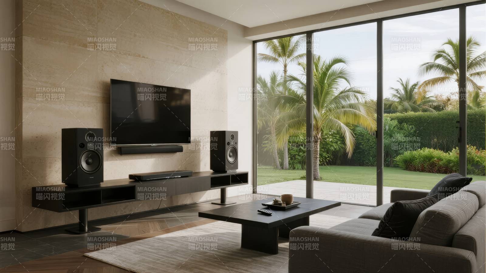 现代客厅观景图图片