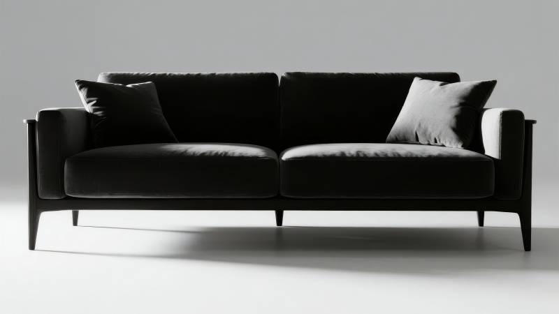 黑色现代沙发图片