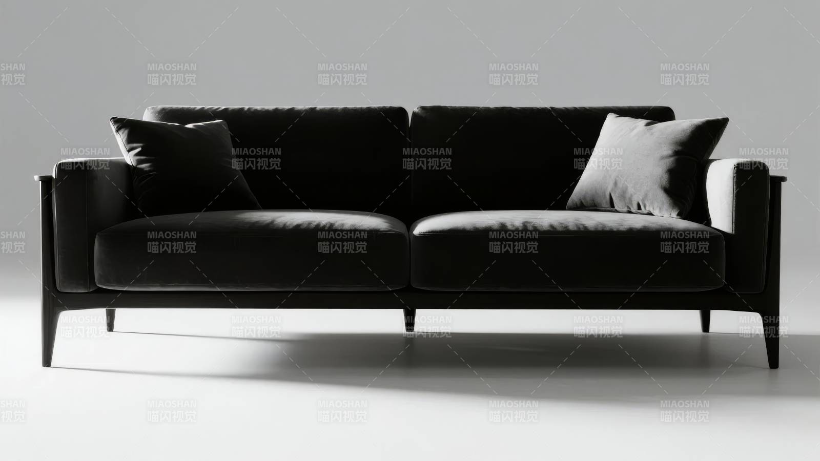黑色现代沙发图片