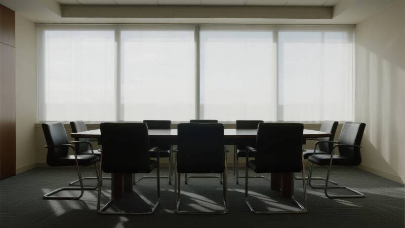 现代会议室静谧一角图片